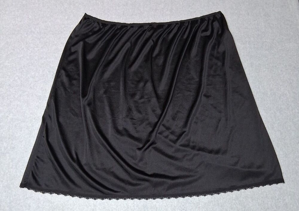 Comfort Choice Half Slip Lace Trim Skirt 3XL Black Y2K Whimisigoth Grunge Fairy